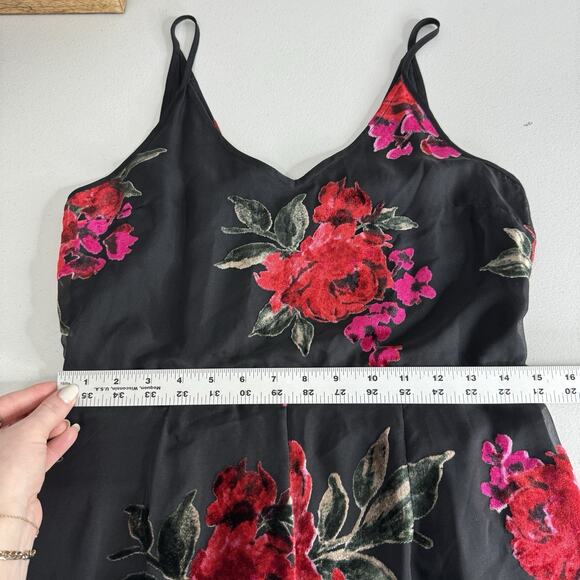 Ett:twa Anthropologie Floral Burnout Jumpsuit Womens Small Black Velvet Motif - Picture 12 of 15